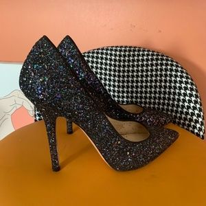 Boutique 9 Black Iridescent Glitter Pumps
